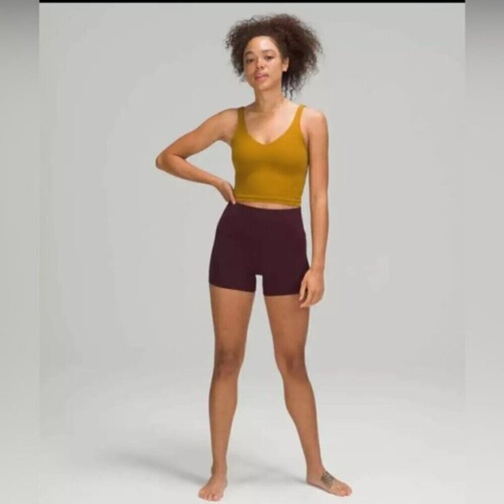Lululemon 2021 Align BUTTER NULU active Tank top cropped Gold Spice Yellow sz 0
